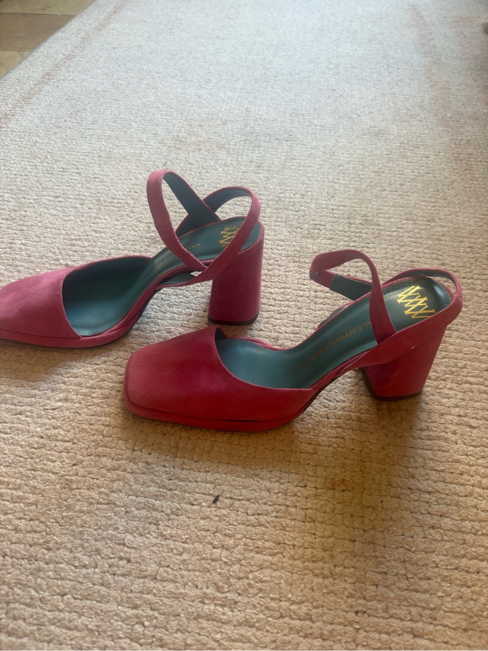 Valentina Rangoni Pink Suede Slingback Heels Made in Italy Size 6.5